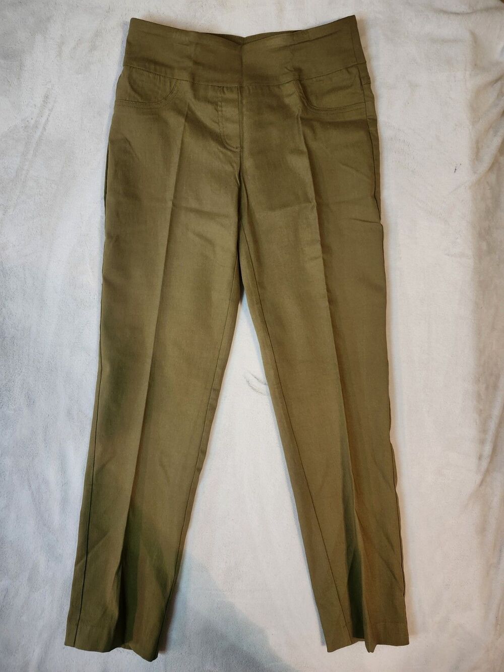Ruby Rd Petite 4P Rayon Blend Pull On Stretch Pants Dress Trousers Khaki NWT